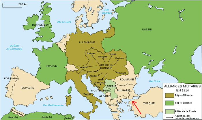 carte premi&egrave;re guerre mondiale