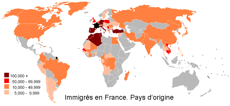 pays d'origine des immigr&eacute;s
