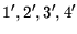 $ 1', 2',
3', 4'$